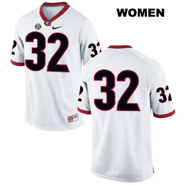 Georgia Bulldogs Women's Jaylen Johnson #32 NCAA No Name Authentic White Nike Stitched College Football Jersey NDB6156LM